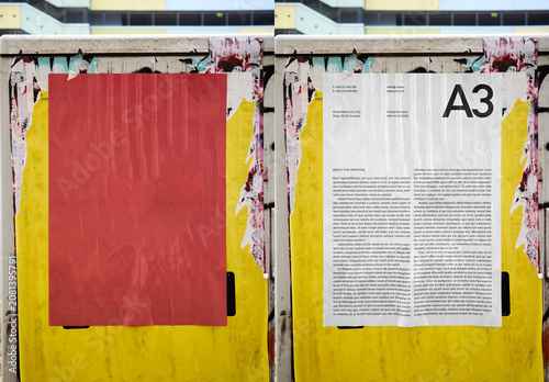 Mockup Of Customized A3 Poster On Wall