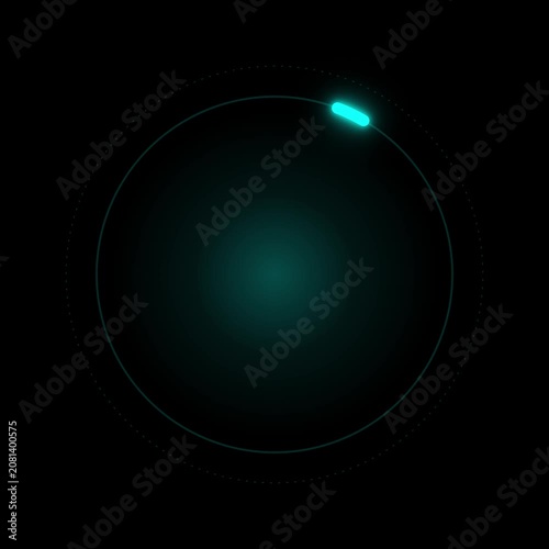 Glowing blue loading animation circles technology background