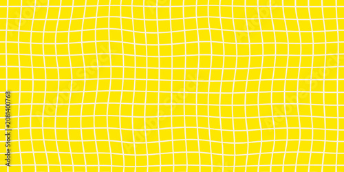 Bild auf Leinwand wavy grid pattern on yellow background lines waves geometric design abstract mod