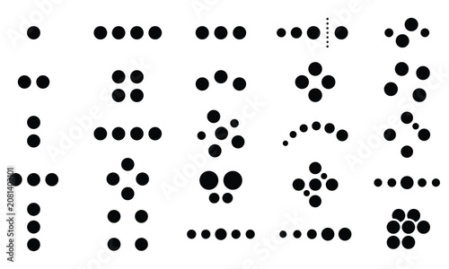 Minimalist geometric dot patterns for abstract design elements collection