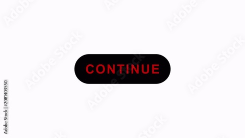 Minimalist Continue Button Text Animation on transparent backgroud.Modern Continue Text Animation Loop animation in a simple interface style in 4K animation with alpha channel continue buton animation