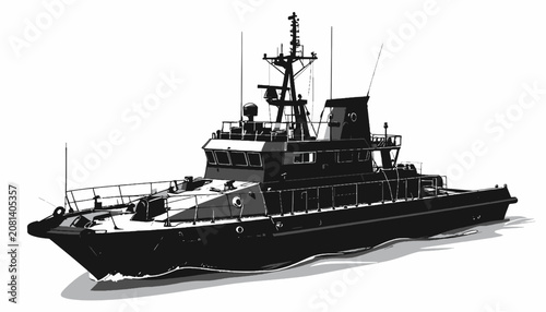Large Military Navy Warship Vessel Boat.
