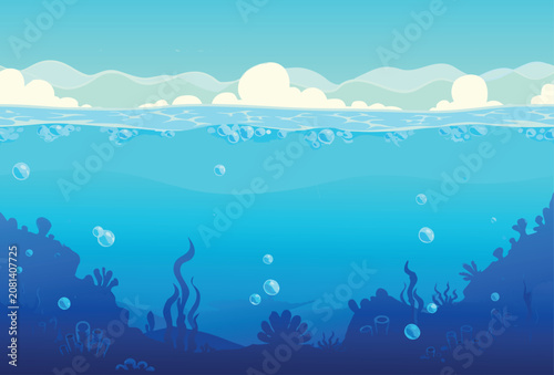  blue light underwater world illustration background  