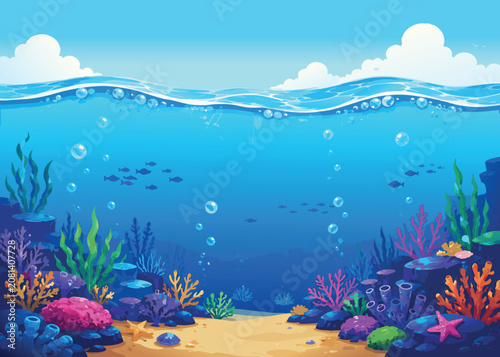 blue turquoise, underwater world vector design