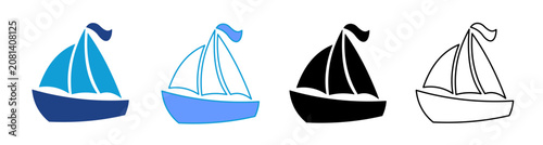 Ship Icon Set Multiple Style