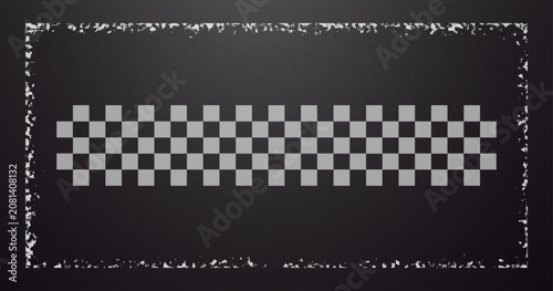 Grunge Checkered Racing Background with Vintage Distressed Border and Retro Motorsport Style