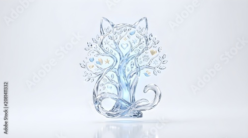International Cat Day Cute and Creative Cat Celebration Concept on White Background