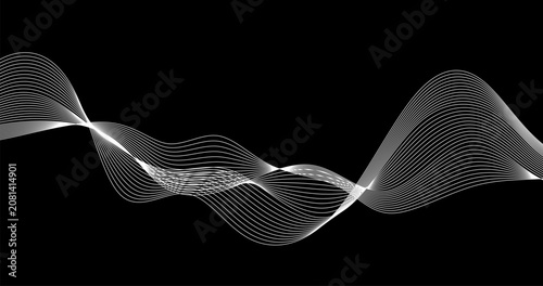 Abstract Analog wave on black background Science element