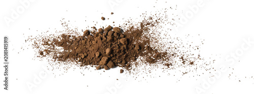Bild auf Leinwand Brown dirt clods and fine particles scattered against
