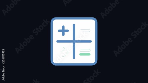 Simple math symbol icon with colorful accents graphic