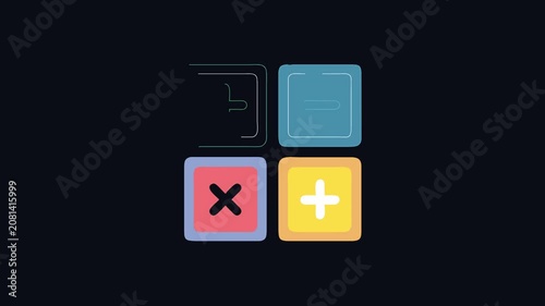Calculator buttons showing plus minus multiply and plus operations