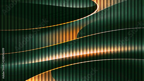 Abstract green vector background with light waves, stripes, and colorful shapes, modern illustration design for business template wallpaper pattern art