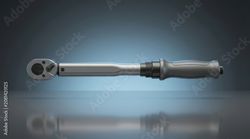 Torque wrench 3D render calibrated fastening instrument engineered for precise torque control specification compliance equipment assembly and maintenance