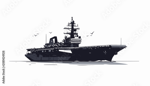 Foto Large Military Aircraft Carrier Ship.