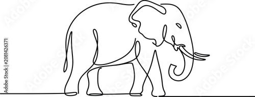 Elephant continuous line art drawing minimalist style with elephant wildlife minimalist continuous illustration isolated abstract creative wallpaper monochrome continuousline elegance