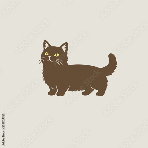 Bild auf Leinwand Munchkin logo design silhouette illustration.