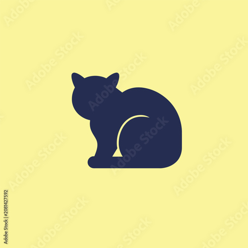 Konstfotografi Munchkin cat logo design silhouette illustration mockup template.