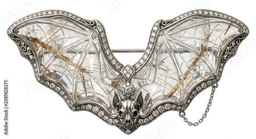 Konstfotografi Elegant bat-shaped brooch with crystal wings