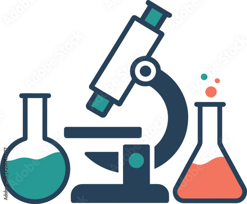 фотографія Science, laboratory, microscope, equipment, icons, Laboratory equipment icons, s
