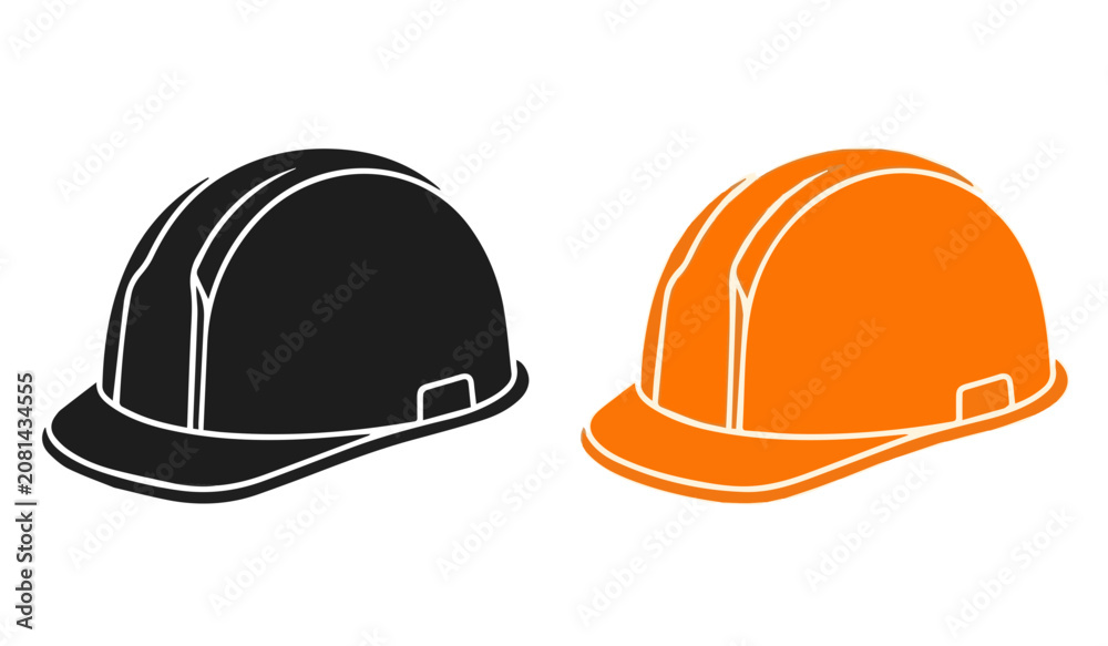Fototapeta premium Safety Construction Hard Hat Helmet Icon Glyph for Industrial Work Protection and Engineering Gear