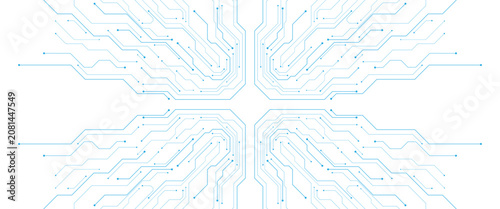 Photos Vector circuit board background technology connected blue lines with electronics