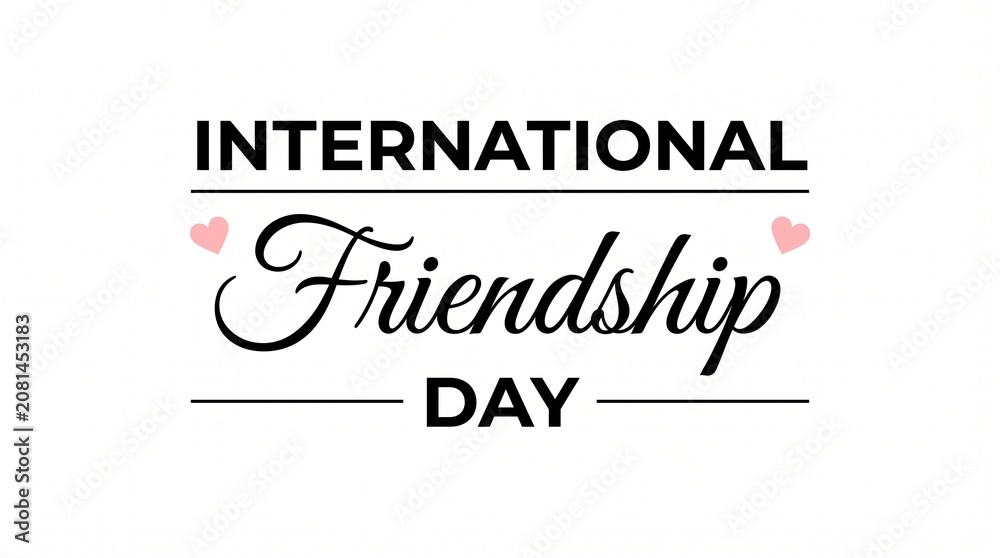 Obraz premium International friendship day typography design isolated on white background
