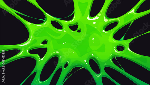 Photos Cartoon green slime splat background with toxic liquid sticky jelly glue and gooey snot