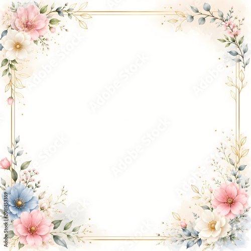 frame with pink flowers