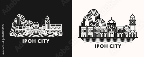 Canvastavla Ipoh City Malaysia Cityscape Featuring Colonial Architecture and Historic Clock