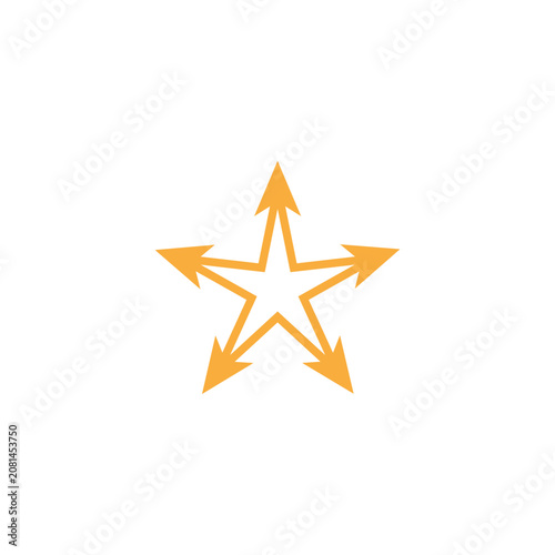 star yellow arrows simple logo vector