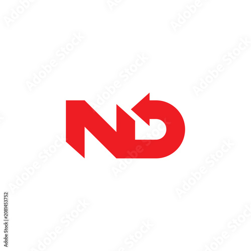 letter nd reload arrow simple geometric logo vector