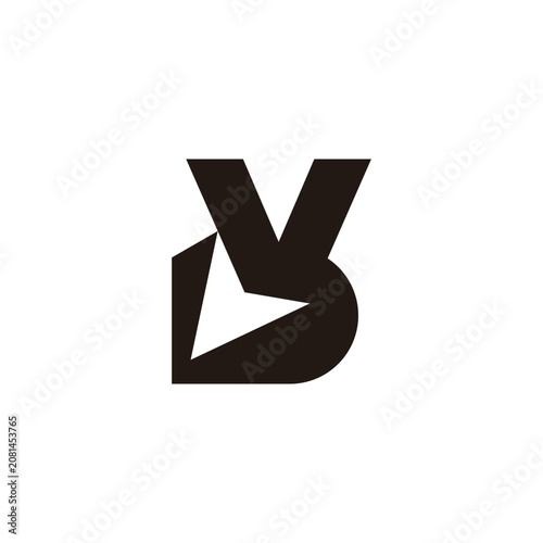 letter vd simple linked arrow location logo vector