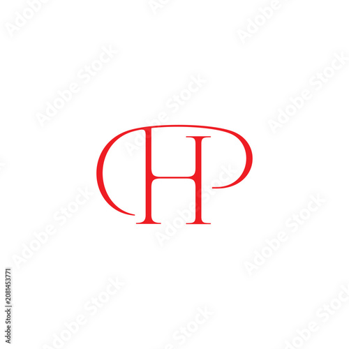 letter hp simple loop elegant linked black logo vector
