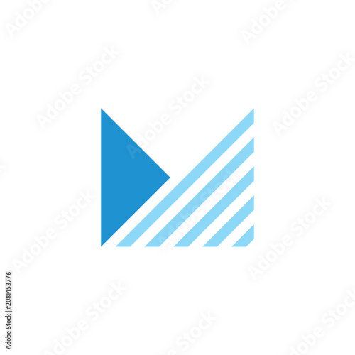 letter dm simple triangle linear geometric logo vector