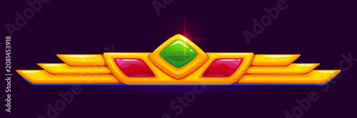 Foto Ancient Egypt golden ornament frame for game border or divider separator