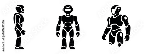 Canvas-taulu Robot icons set
