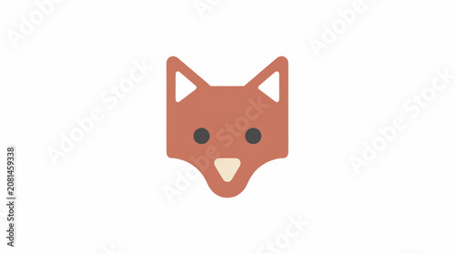 Φωτογραφία Cute cartoon fox head illustration with pointy ears.