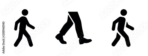 Fotografie Icons depicting walking and leg movement on white background