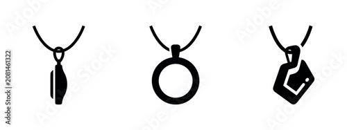 Bild auf Leinwand Necklace icons: pendant, locket, charm