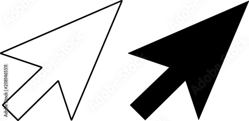  Mouse Cursor Arrow Vector Icon In Outline And Solid Style For Web And UI Design