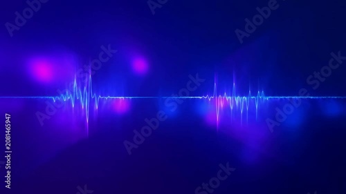 Abstract Blue Purple Sound Wave Frequency Animation Digital Background