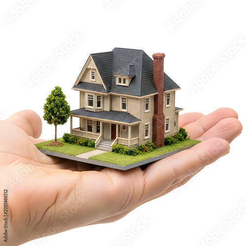 Miniature house model on a hand