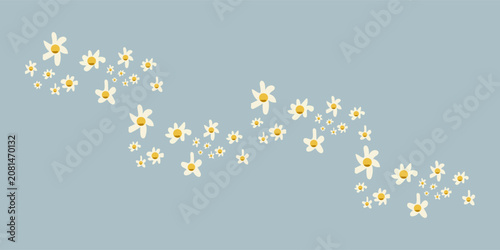 Принти на полотні Abstract cute white flower fragrant with hand-drawn daisy collection