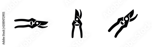 Fotografie Pruning Shears Icons Set
