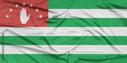 Abkhazia Flag Air Waves Close Up