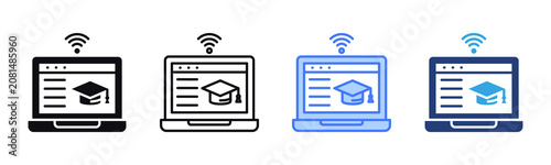 Bild auf Leinwand Online Course icon sheet multiple style collection