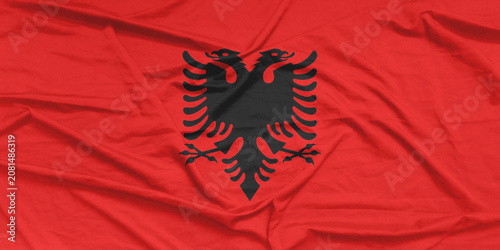 Albania Flag Air Waves Close Up