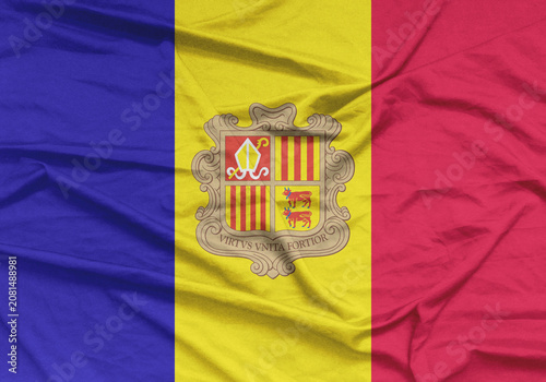 Andorra Flag Air Waves Close Up