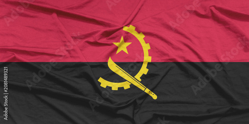 Angola Flag Air Waves Close Up