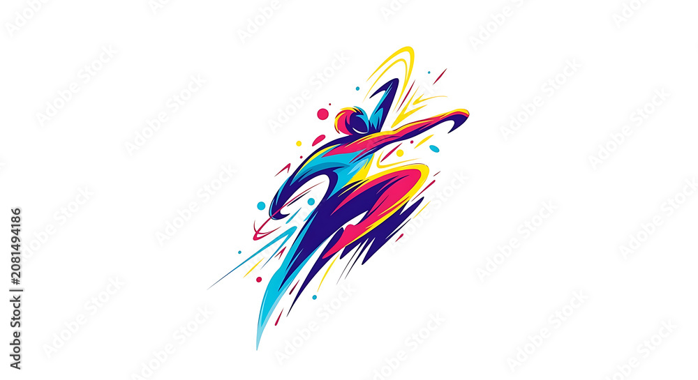 Obraz premium Vibrant kite with rainbow tail flying against white background, colorful